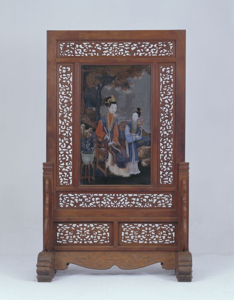 图片[1]-Yellow rosewood inlaid with glass for ladies-China Archive